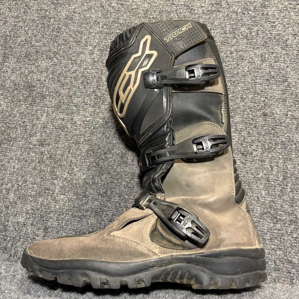 TCX Track Evo Waterproof Motorcycle Off Road Dirt Bike Boots Black Gray Men 10.5